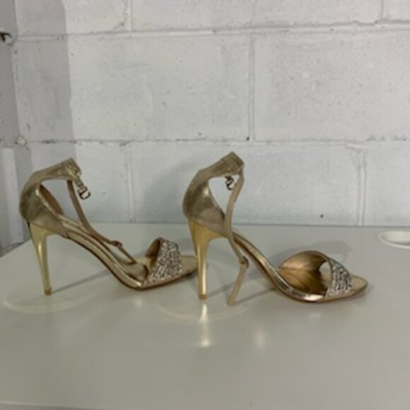 ECS Walk Eaze Golden Fancy Kitten Heels - Size 39 - Picture 8 of 13